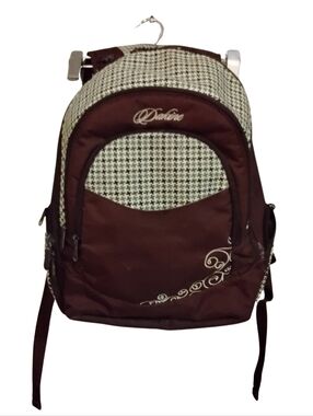 Vintage 2006 Dakine Brown Backpack Cream & Green Patterned Accents – GUC *Flaw